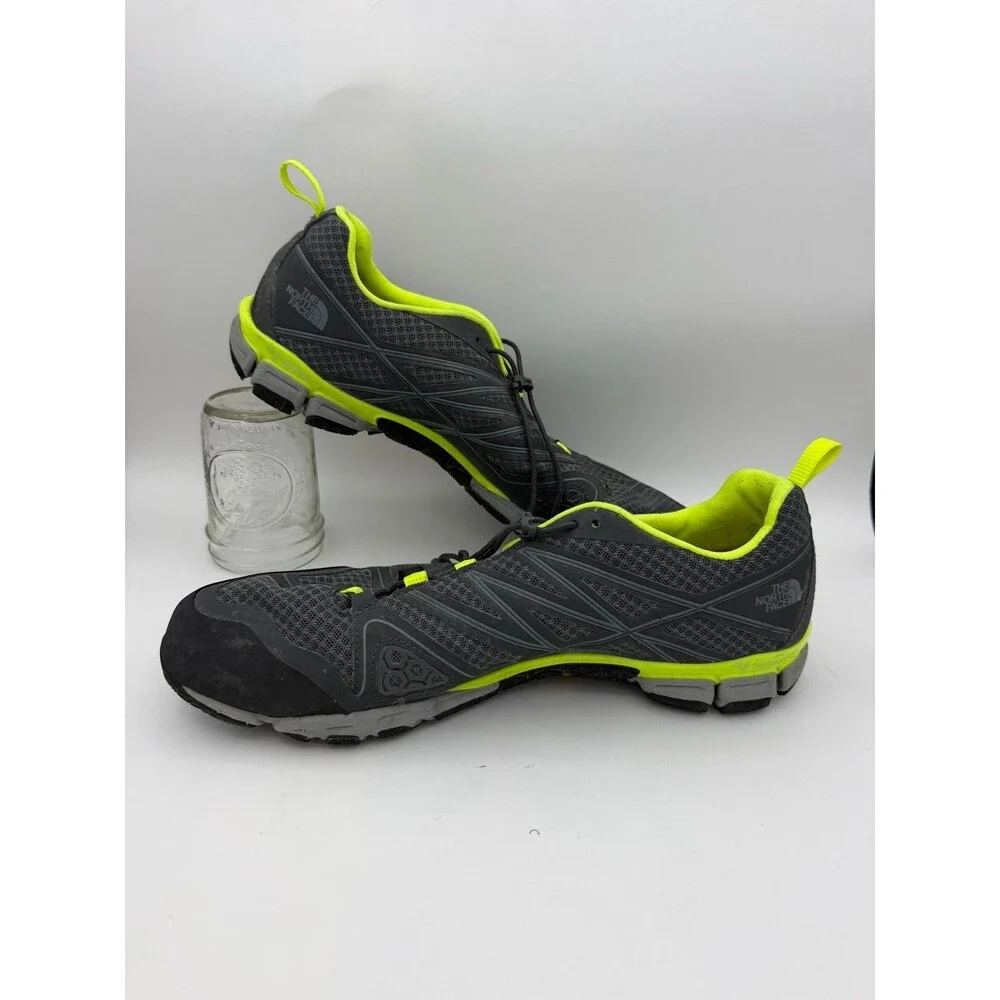 The North Face Vibram Trail Running Shoes Men's 11 Gray Volt Green Hiking